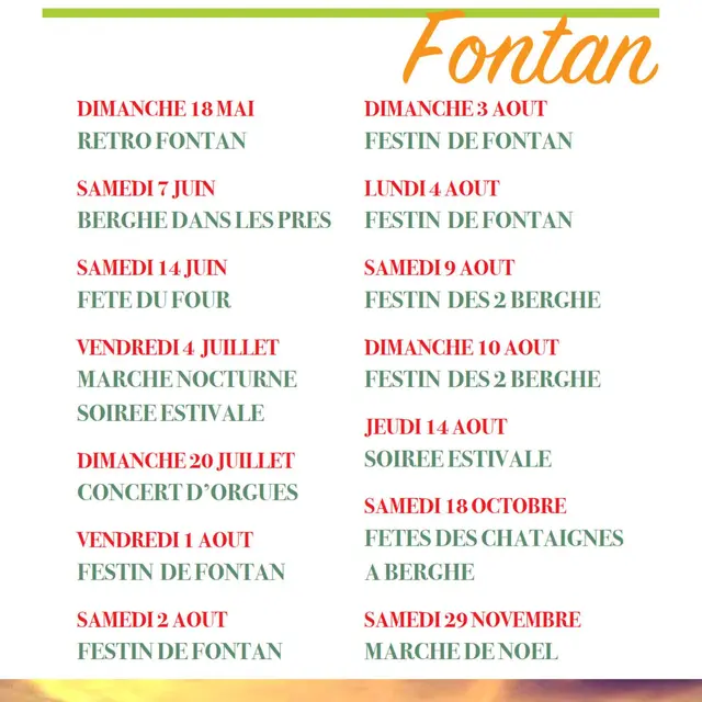 Programme des festivités 2025 de Fontan_Fontan