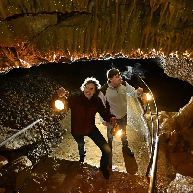 visite à la lampe à carbure