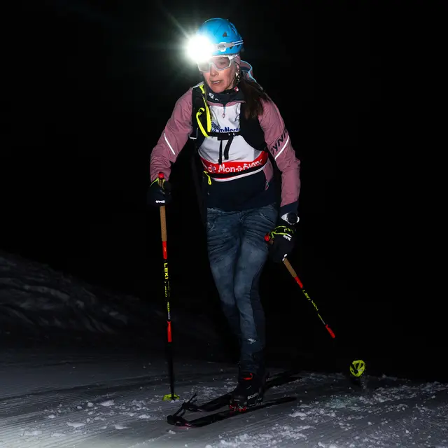 Signal Express : montée sèche de ski de randonnée en nocturne_Les Contamines-Montjoie