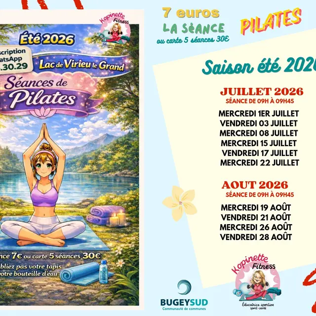 Séances de pilates pour tous au lac de Virieu le Grand_Virieu-le-Grand