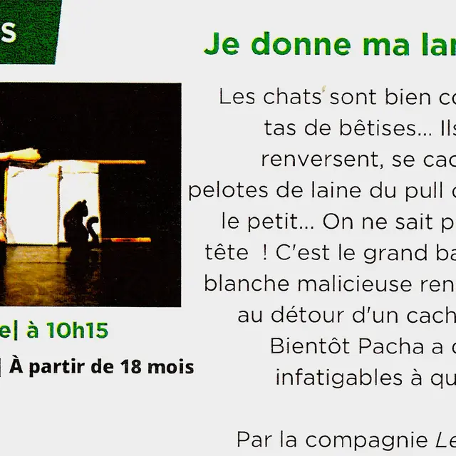 Spectacle : Je donne ma langue au chat_Tende