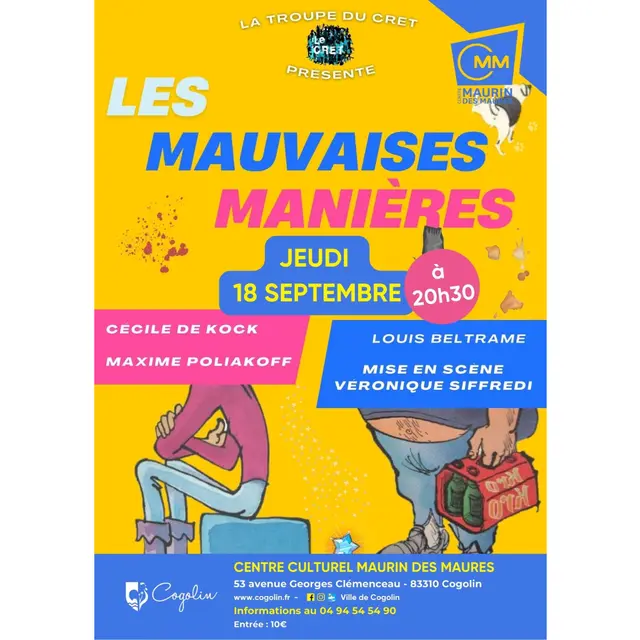 Pièce de théâtre Les mauvaises manières_Cogolin