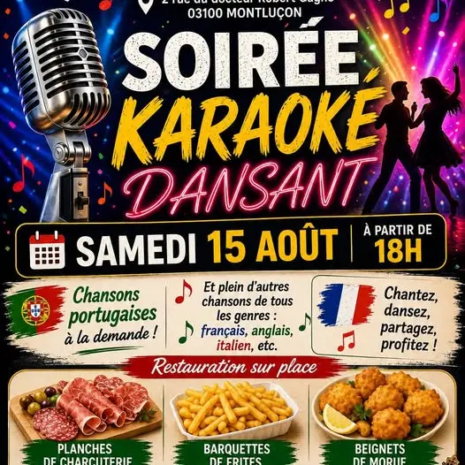 Soirée Karaoké Dansante avec l'Association France Portugal Montluçonnaise_Montluçon