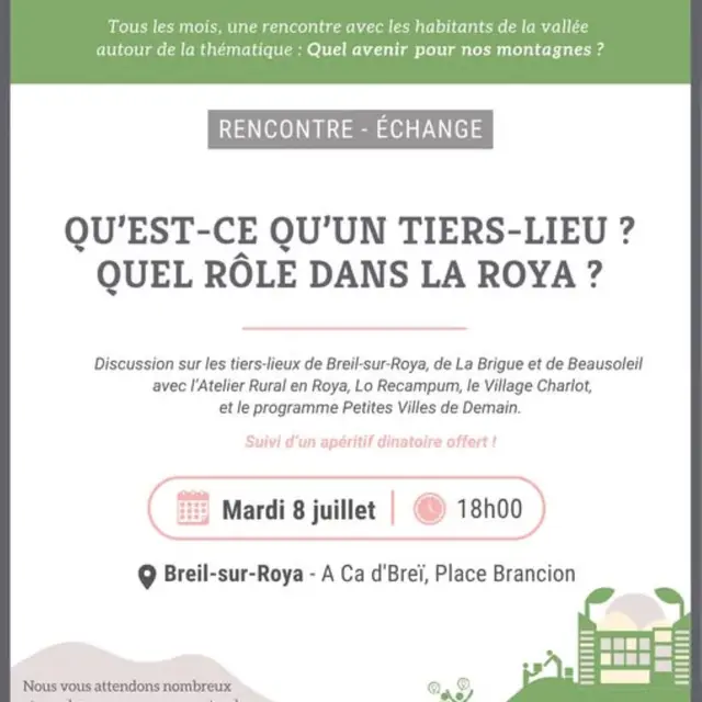 Rencontre -échange : qu'est-ce qu'un tiers lieux_Breil-sur-Roya