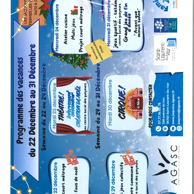 Les Jaquons - animations vacances de Noël 2025_Saint-Laurent-du-Var