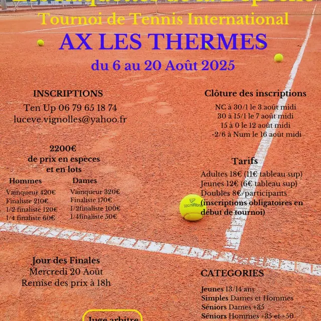Circuit : Les Raquettes de la Dépêche Tournoi de tennis international_Ax-les-Thermes