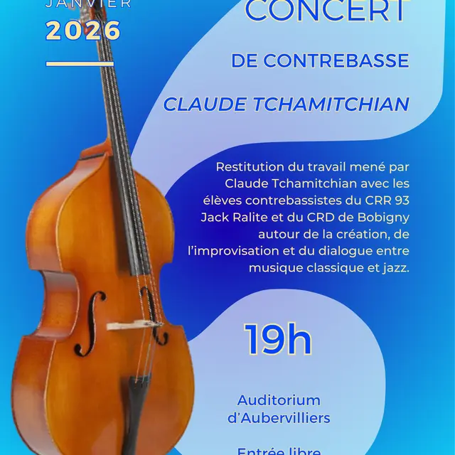 Concert de contrebasse – restitution avec Claude Tchamitchian_Aubervilliers