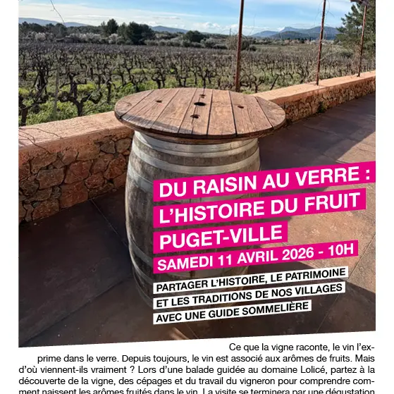 Visite commentée Du raison au verre : l'histoire du fruit au domaine Lolicé_Puget-Ville