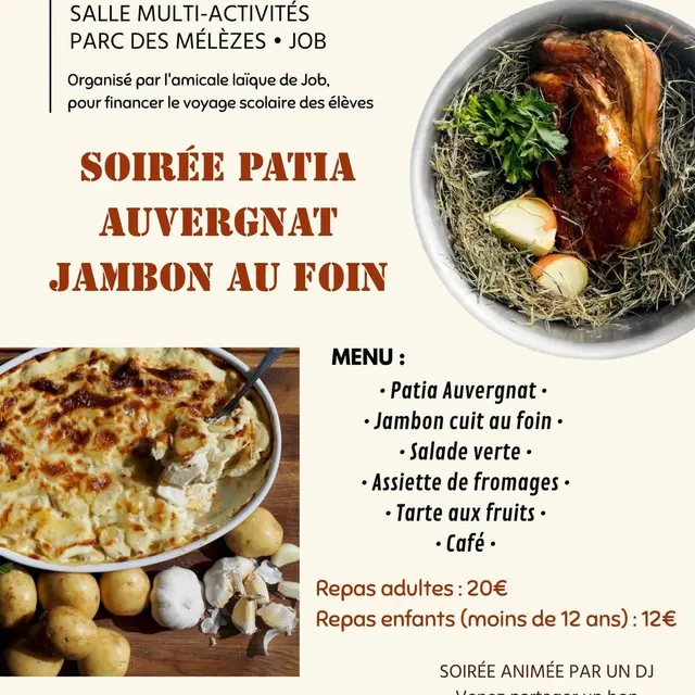 Soirée patia auvergnat jambon au foin
