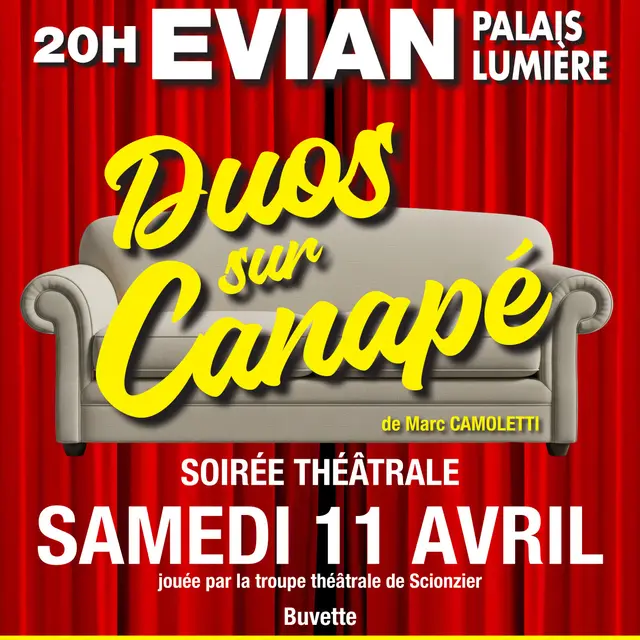Soirée théâtrale Duos sur canapé_Évian-les-Bains