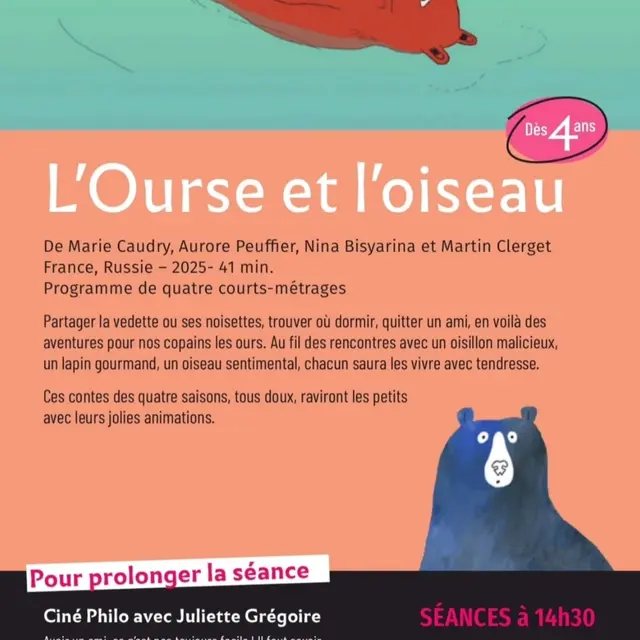Ciné-goûter « L’Ourse et l’Oiseau »_Istres