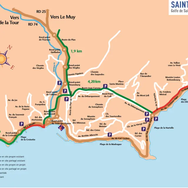 plan vélo Sainte-Maxime