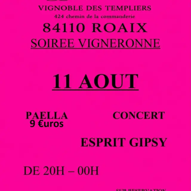 Soirée vigneronne - Laurens, Vignoble des Templiers_Roaix