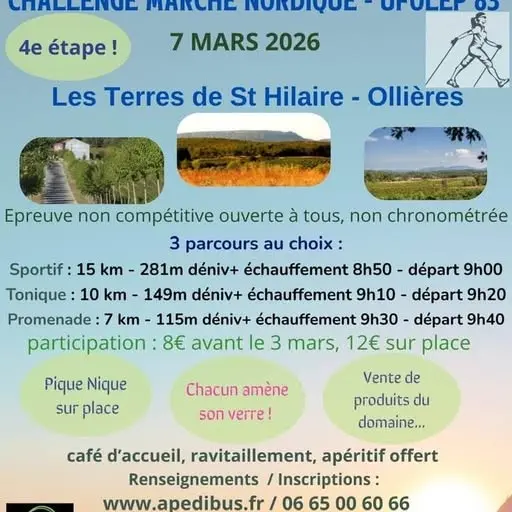 Randonnée pédestre : Challenge Marche nordique_Ollières