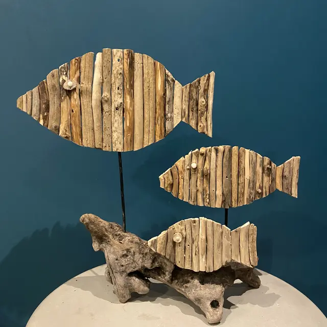 Poissons en bois flotté