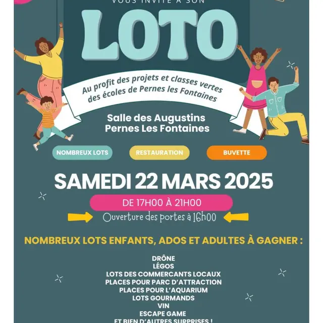 Loto au profit des projets et classes vertes des écoles de Pernes_Pernes-les-Fontaines