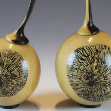 sphères creusées en buis avec couvercle