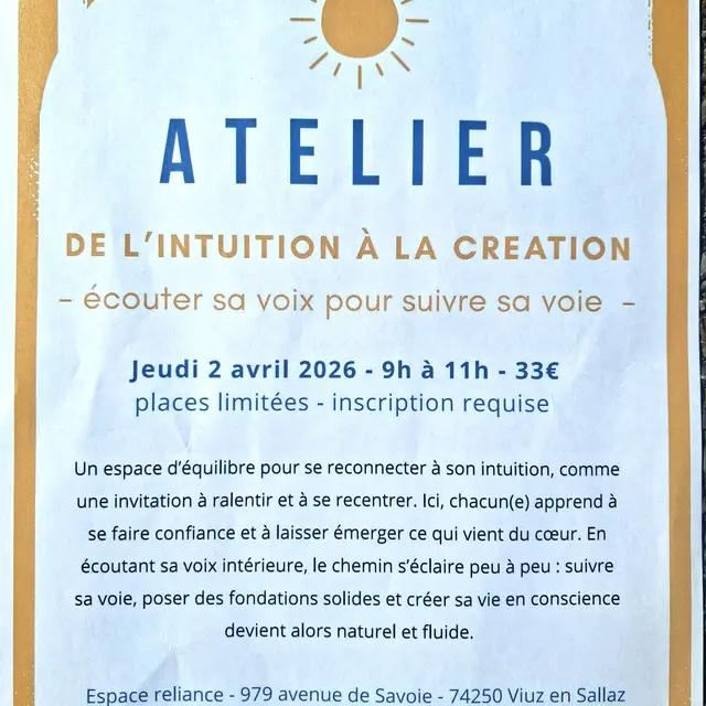 Atelier de l'intuition à la création