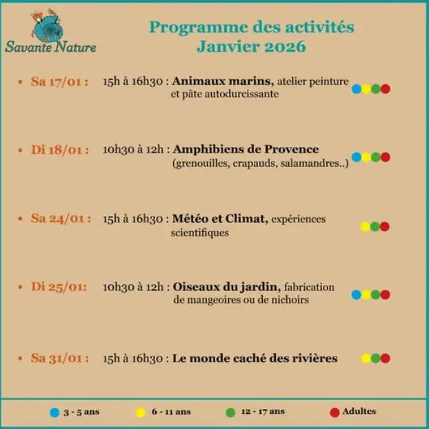 Savante Nature : Programme du mois de janvier 2026 !_Villelaure
