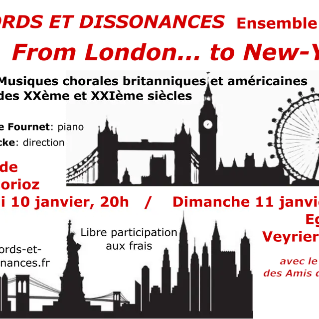 Concert : From London to New-York - Musiques chorales britanniques et américaines des XXe et XXIe siècles_Veyrier-du-Lac