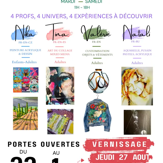 Exposition unique réunissant nos quatre professeures d’art - L' Atelier Beaulieu sur Mer_Beaulieu-sur-Mer
