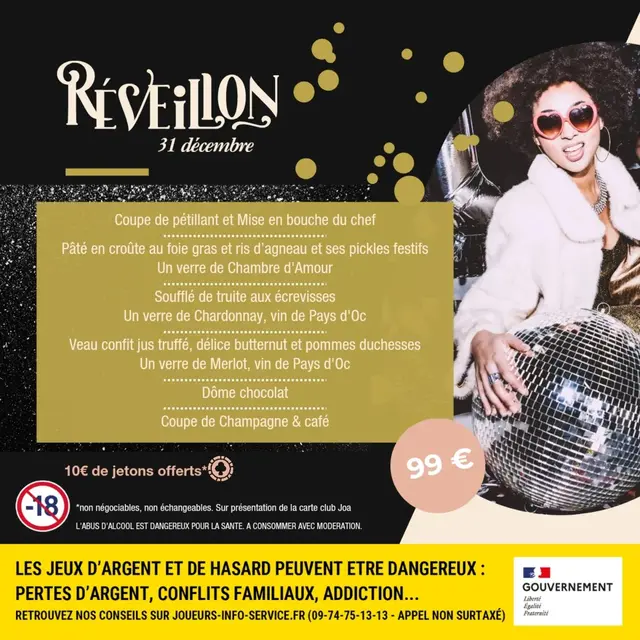 Réveillon de la Saint Sylvestre au Casino JOA_Ax-les-Thermes