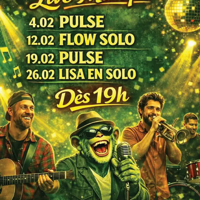 Concerts Live en février au Green Monkey Pub