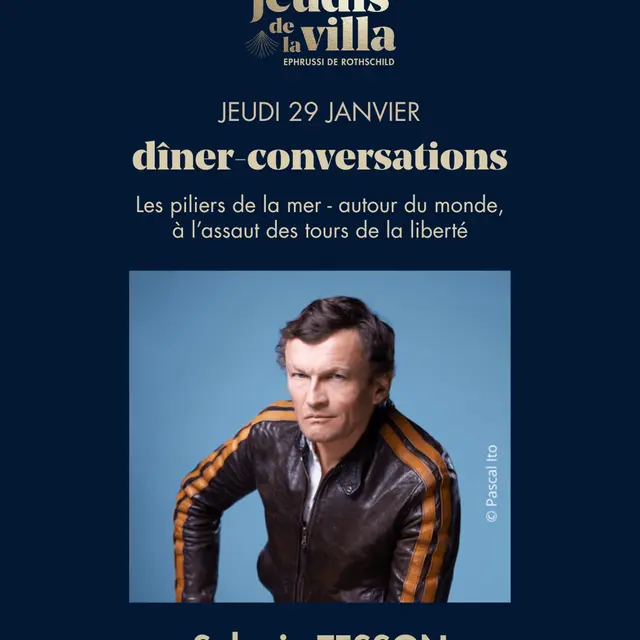 Les Jeudis de la Villa - Sylvain Tesson : Les piliers de la mer – autour du monde, à l’assaut des tours de la liberté_Saint-Jean-Cap-Ferrat