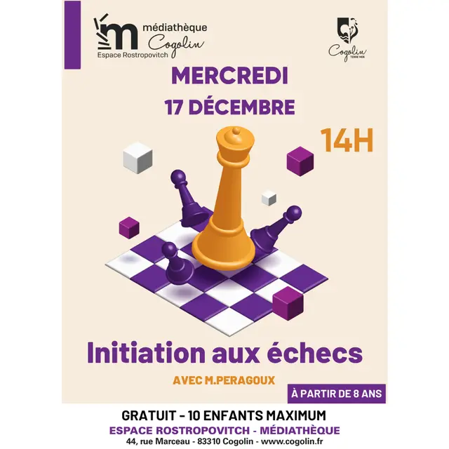 Initiation aux échecs enfants_Cogolin