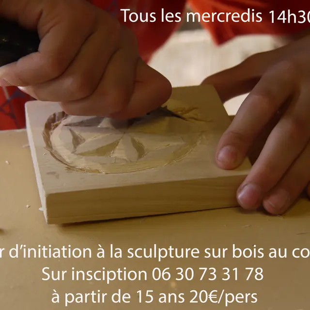 Atelier initiation à la sculpture sur bois au couteau_Ceillac