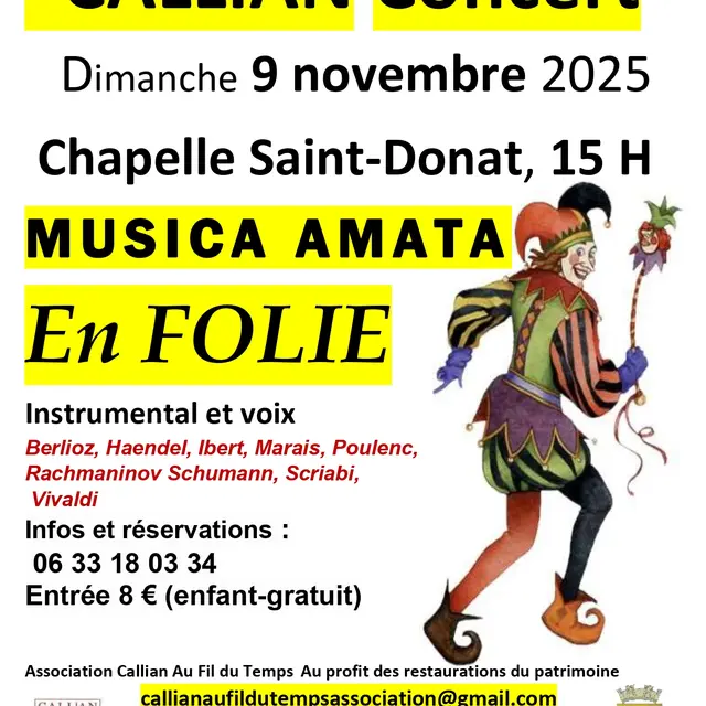 Concert  Musica Amata à la chapelle Saint- Donat_Callian