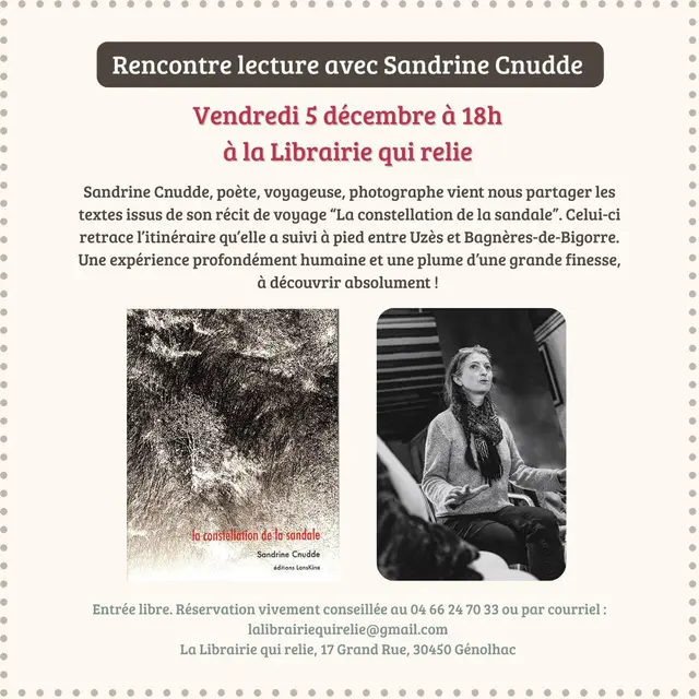 Rencontre lecture avec Sandrine Cnudde