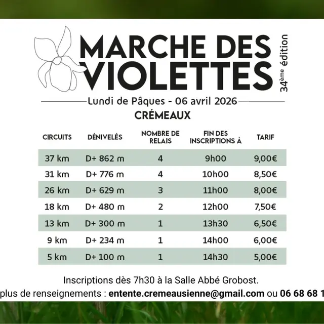 34ème édition de la Marche des Violettes_Cremeaux