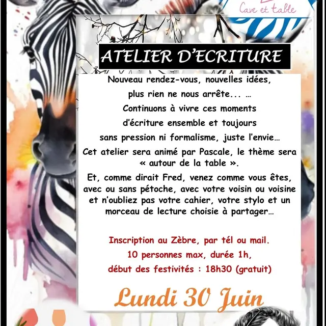 Atelier d'écriture au restaurant Le Zèbre_Ax-les-Thermes