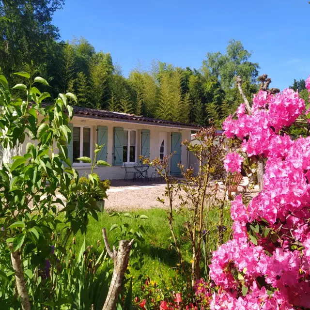 Jardin fleuri et cadre naturel paisible au Clos Bussy à Vichy