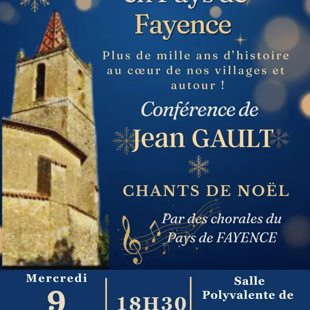 Conférence Les chrétiens en Pays de Fayence et chants de Noël_Seillans