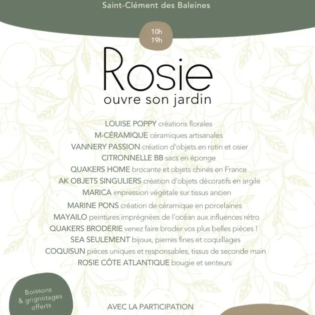 Rosie ouvre son jardin_Saint-Clément-des-Baleines