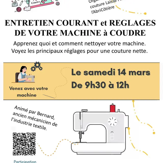 Atelier Entretien machine à coudre « Laisse Filer » à l’AbriCôtière_Montluel
