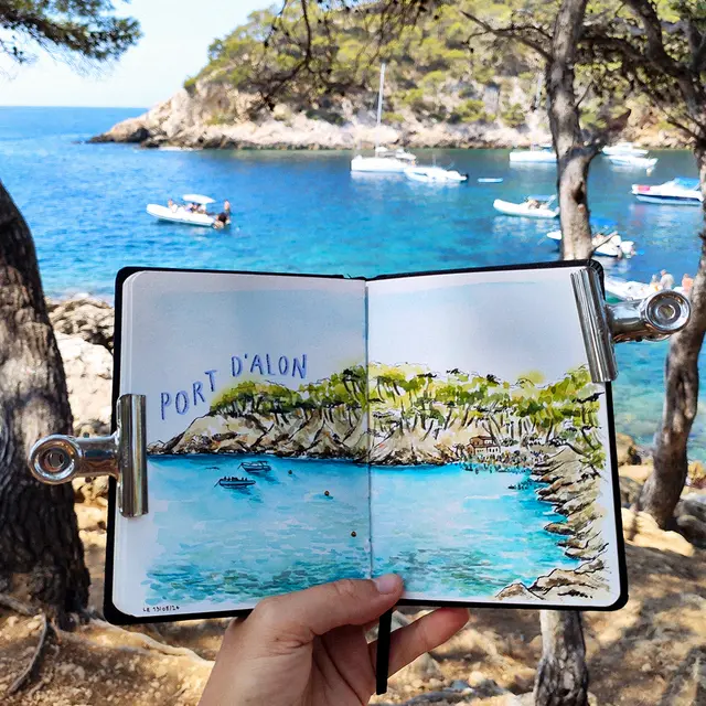 Aquarelle en plein air dans les calanques marseillaises