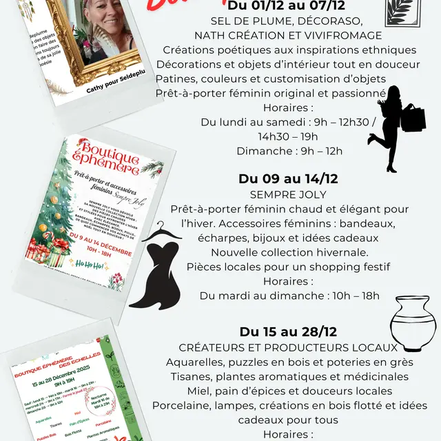 Boutique éphémère : Sel de Plume, Décoraso, Nath Création et Vivifromage_Les Échelles