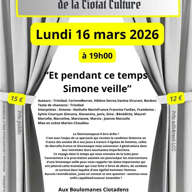 Théâtre de Poche - Et Pendant ce Temps Simone Veille_La Ciotat