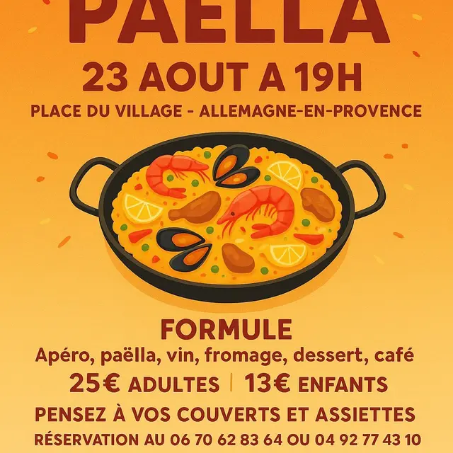 Soirée paella_Allemagne-en-Provence