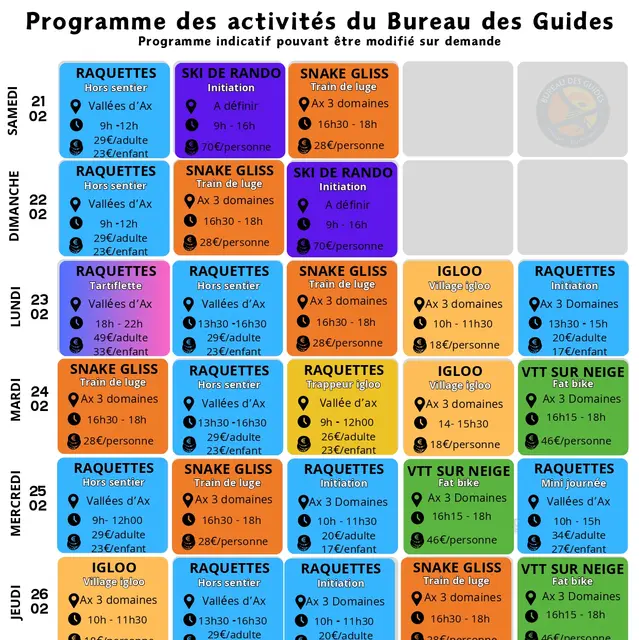 Programme du Bureau des Guides_Ax-les-Thermes