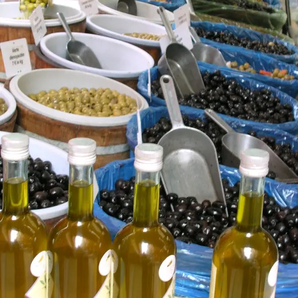 Huile d'olive sur le marché