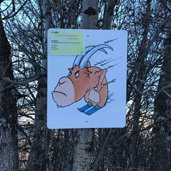 Jeu de piste à ski Valentin le Bouquetin