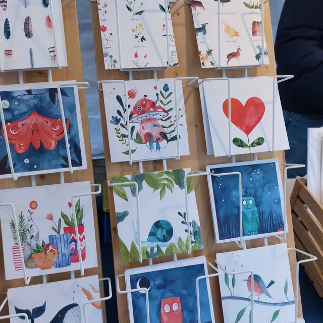 P'tit Marché cartes peintes