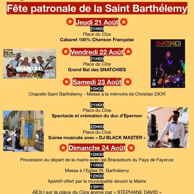 Fête patronale de la Saint-Barthélemy_Montauroux