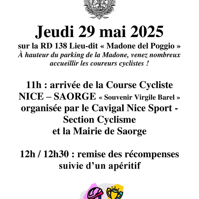 Arrivée de la course cycliste 