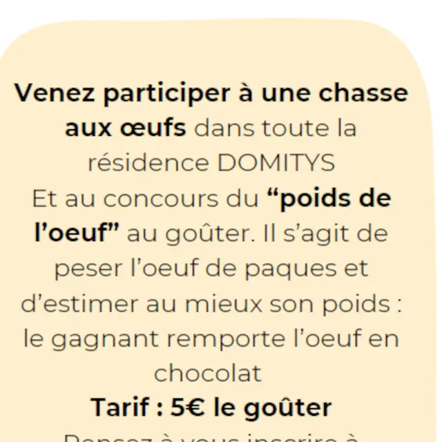 Chasse aux oeufs à la Résidence Domitys_Briançon