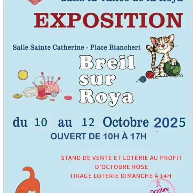 Expo-vente et loterie De fil en aiguilles dans le cadre d'Octobre rose_Breil-sur-Roya